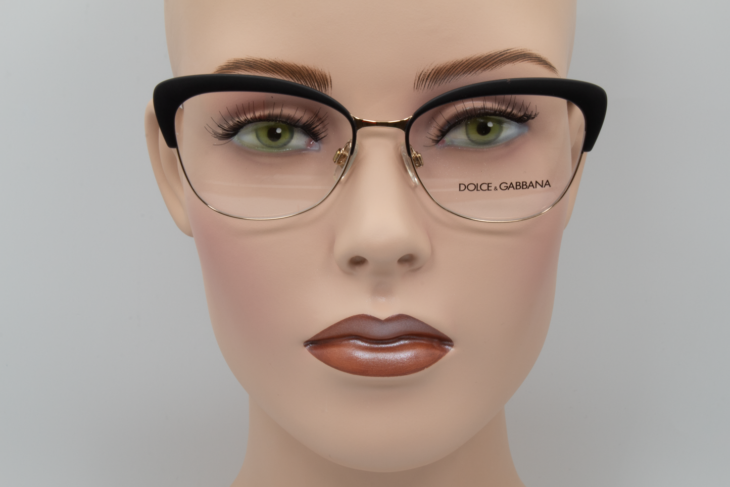 Dolce & Gabbana DG1298  Female Cat Eye Glasses Frame Black & Gold 54mm