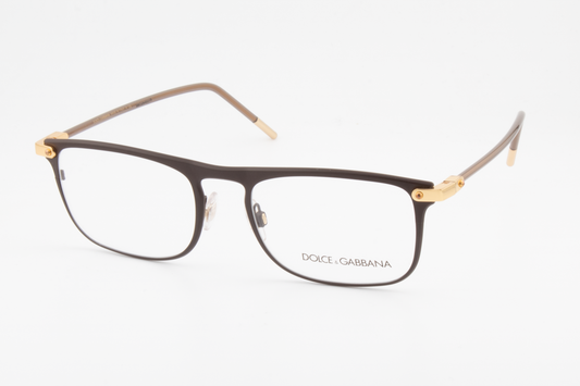 Dolce & Gabbana DG1315  Male Rectangular Glasses Frame Matte Brown 53mm