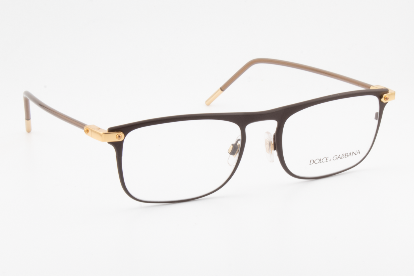 Dolce & Gabbana DG1315  Male Rectangular Glasses Frame Matte Brown 53mm