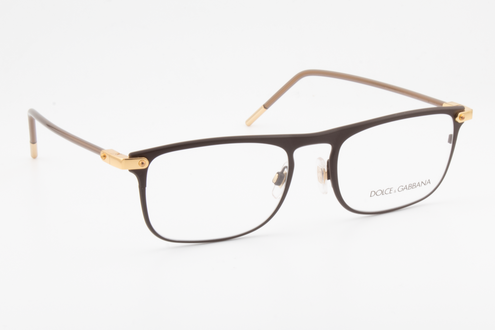 Dolce & Gabbana DG1315  Male Rectangular Glasses Frame Matte Brown 53mm