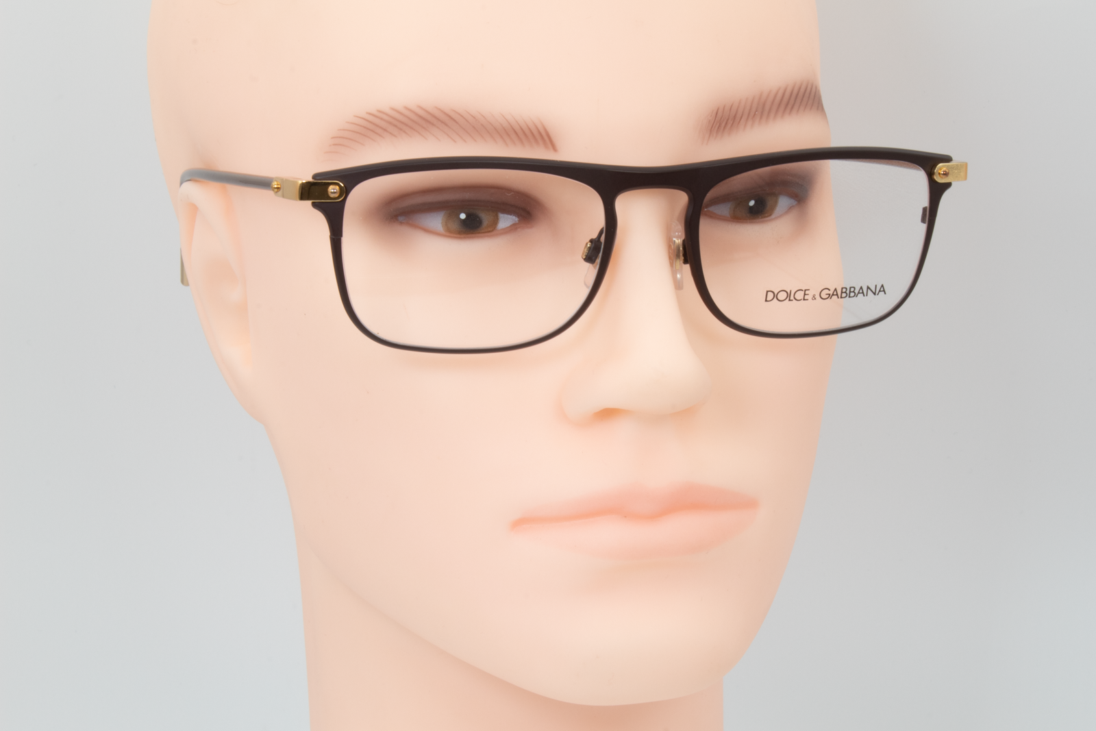 Dolce & Gabbana DG1315  Male Rectangular Glasses Frame Matte Brown 53mm