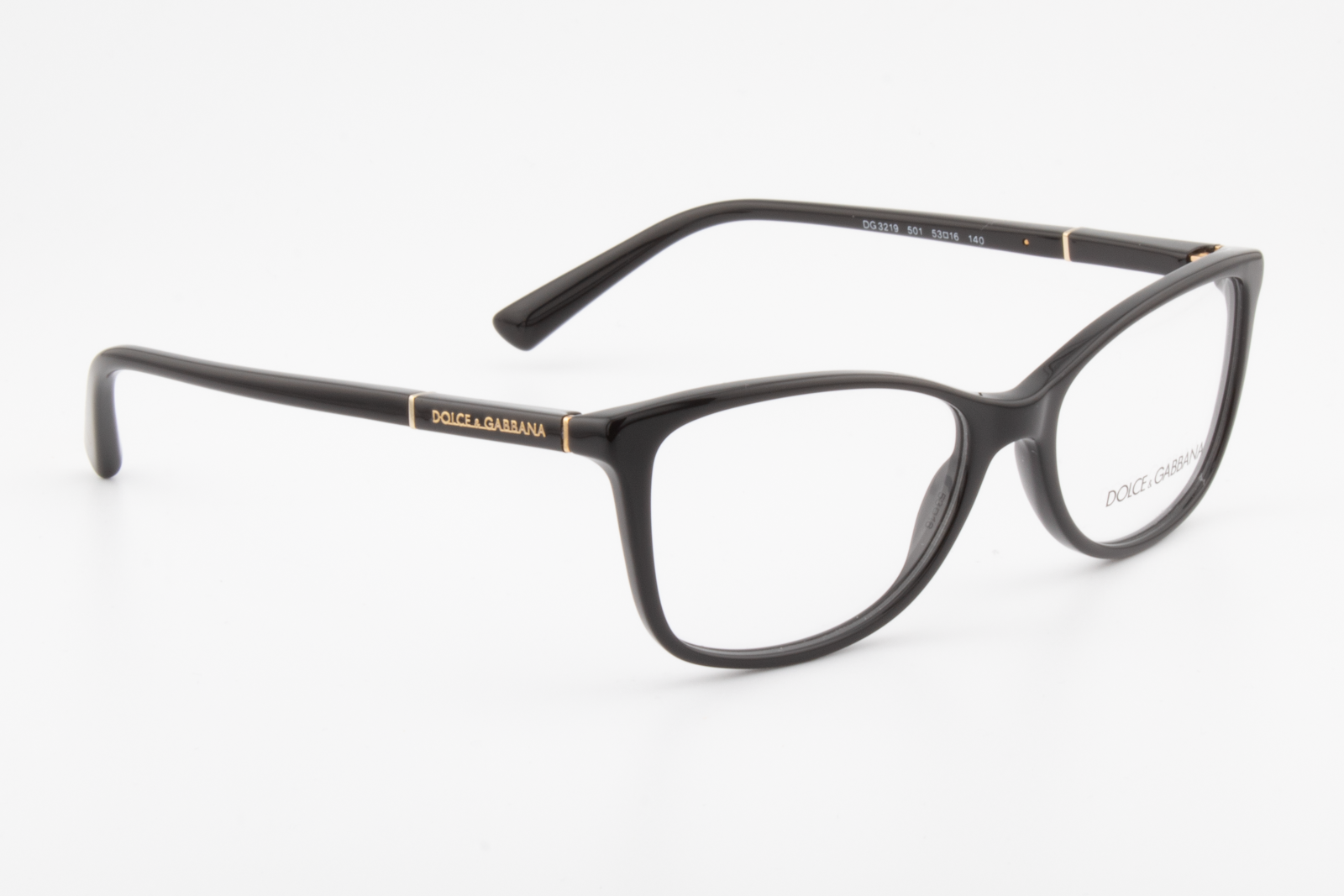 Dolce & Gabbana DG3219  Female Rectangular Glasses Frame Black 53mm