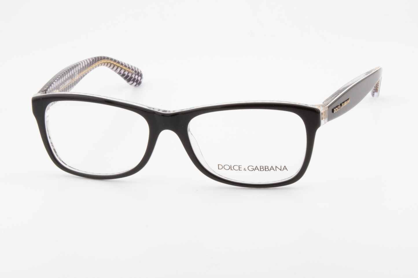 Dolce & Gabbana DG3231  Unisex Square Glasses Frame Black/Pied De Poule 48mm