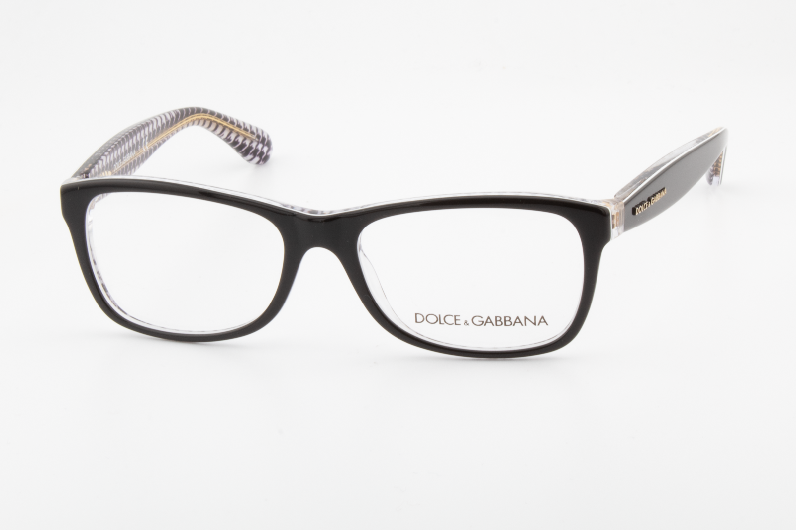 Dolce & Gabbana DG3231  Unisex Square Glasses Frame Black/Pied De Poule 48mm