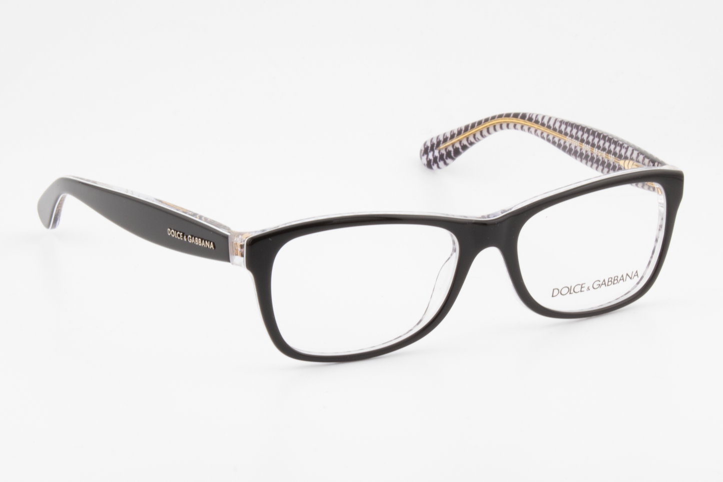 Dolce & Gabbana DG3231  Unisex Square Glasses Frame Black/Pied De Poule 48mm