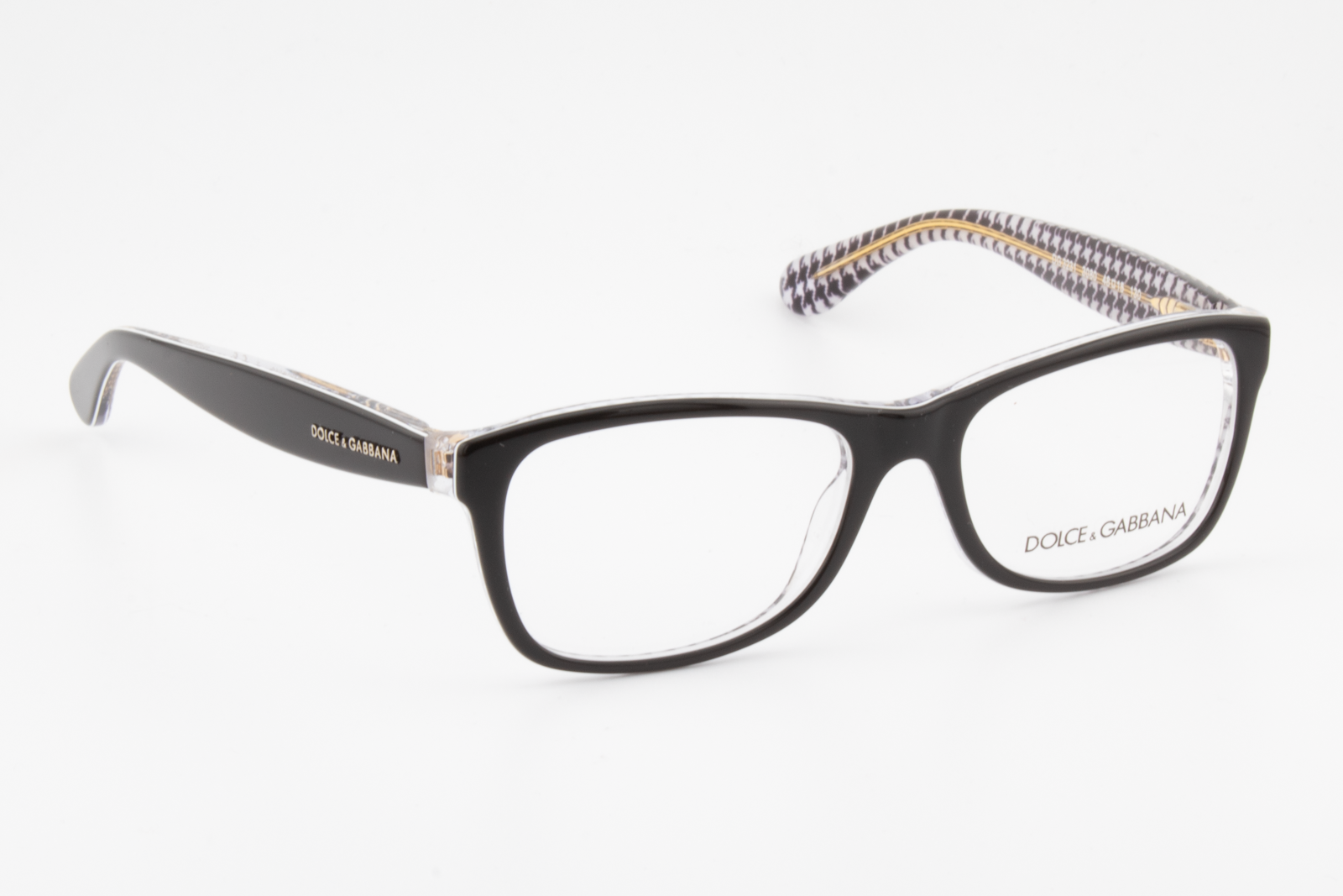 Dolce & Gabbana DG3231  Unisex Square Glasses Frame Black/Pied De Poule 48mm