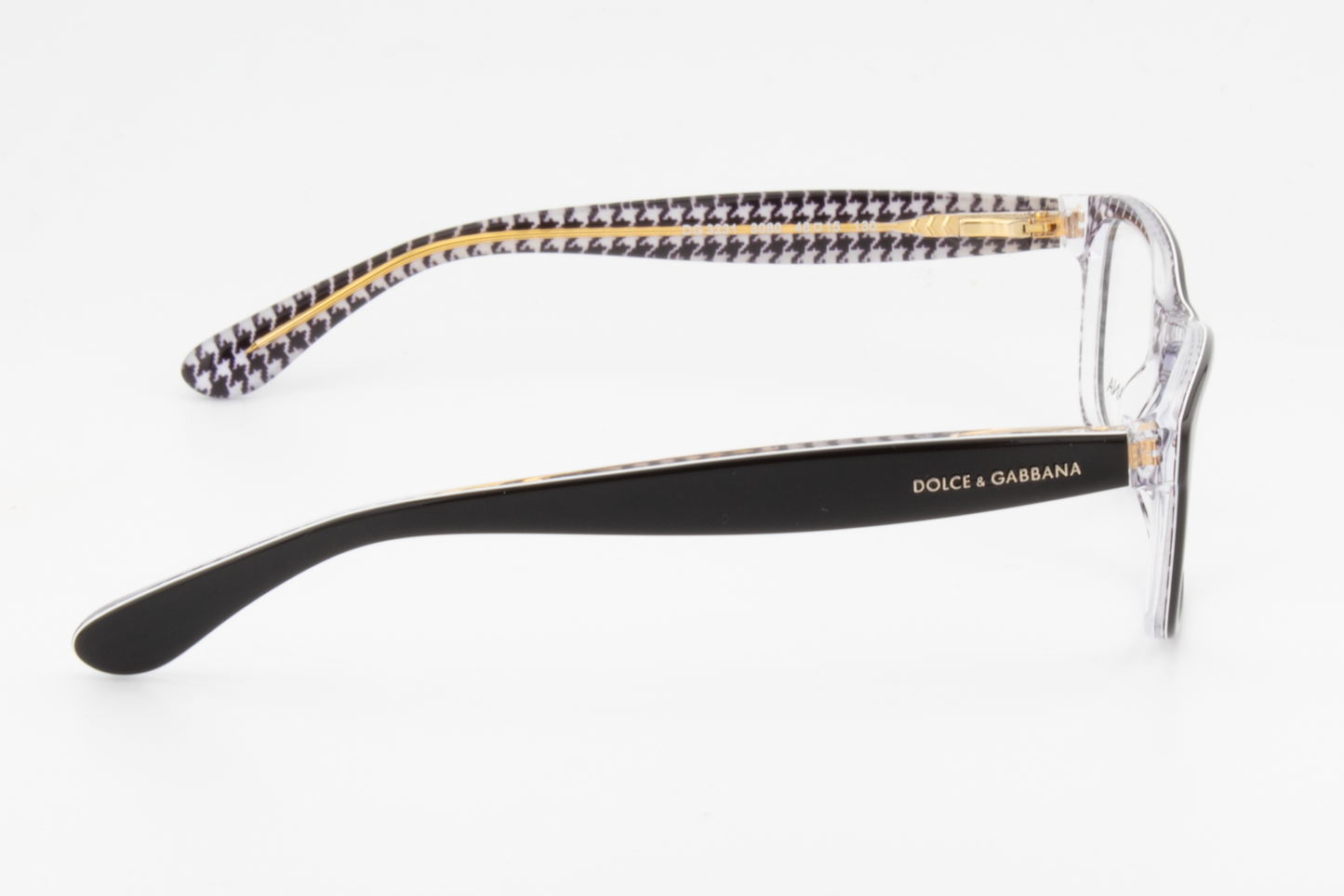 Dolce & Gabbana DG3231  Unisex Square Glasses Frame Black/Pied De Poule 48mm