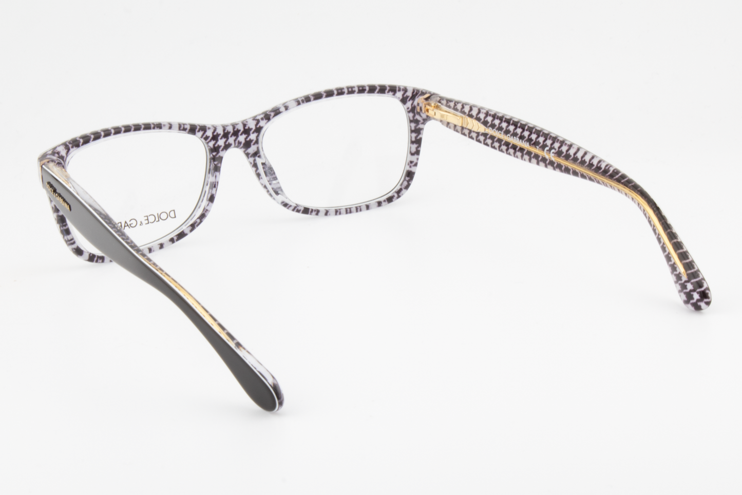 Dolce & Gabbana DG3231  Unisex Square Glasses Frame Black/Pied De Poule 48mm