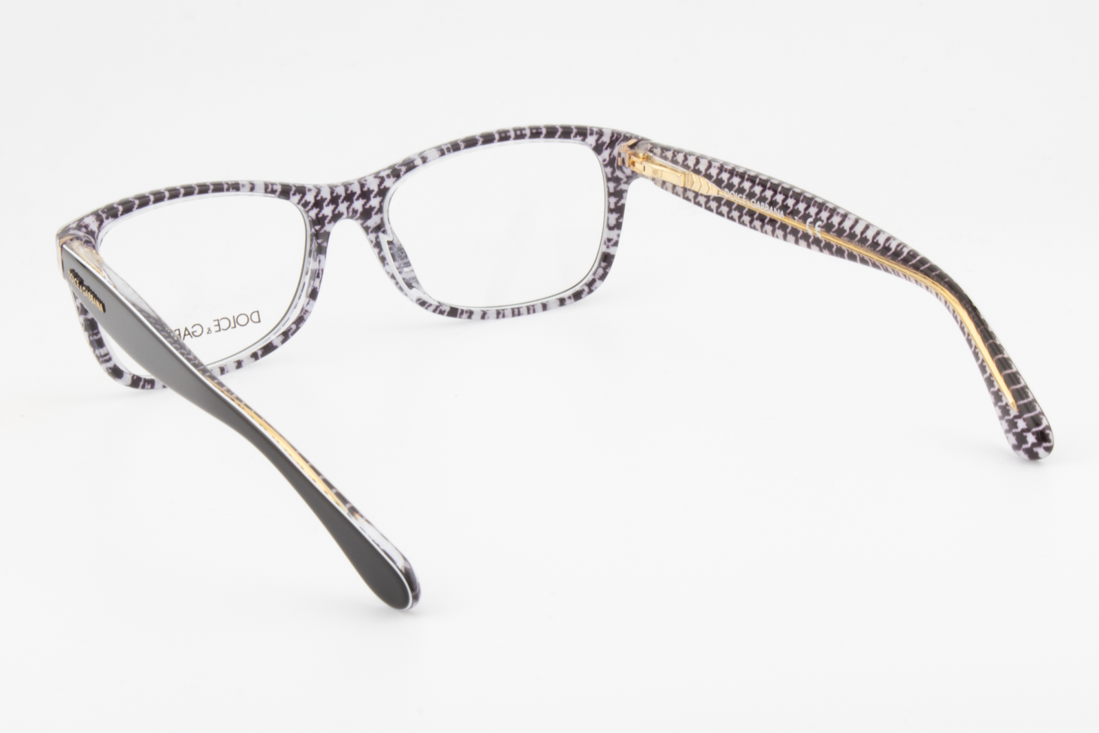 Dolce & Gabbana DG3231  Unisex Square Glasses Frame Black/Pied De Poule 48mm