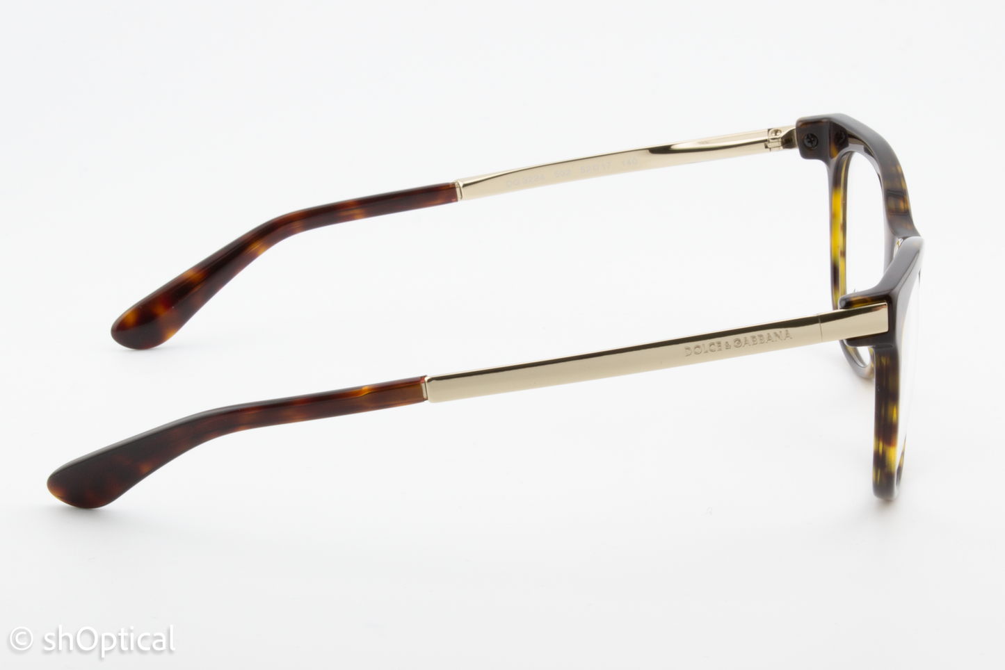 Dolce & Gabbana DG3234  Female Square Glasses Frame Dark Tortoise 52mm