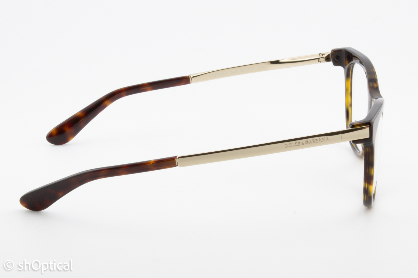 Dolce & Gabbana DG3234  Female Square Glasses Frame Dark Tortoise 52mm