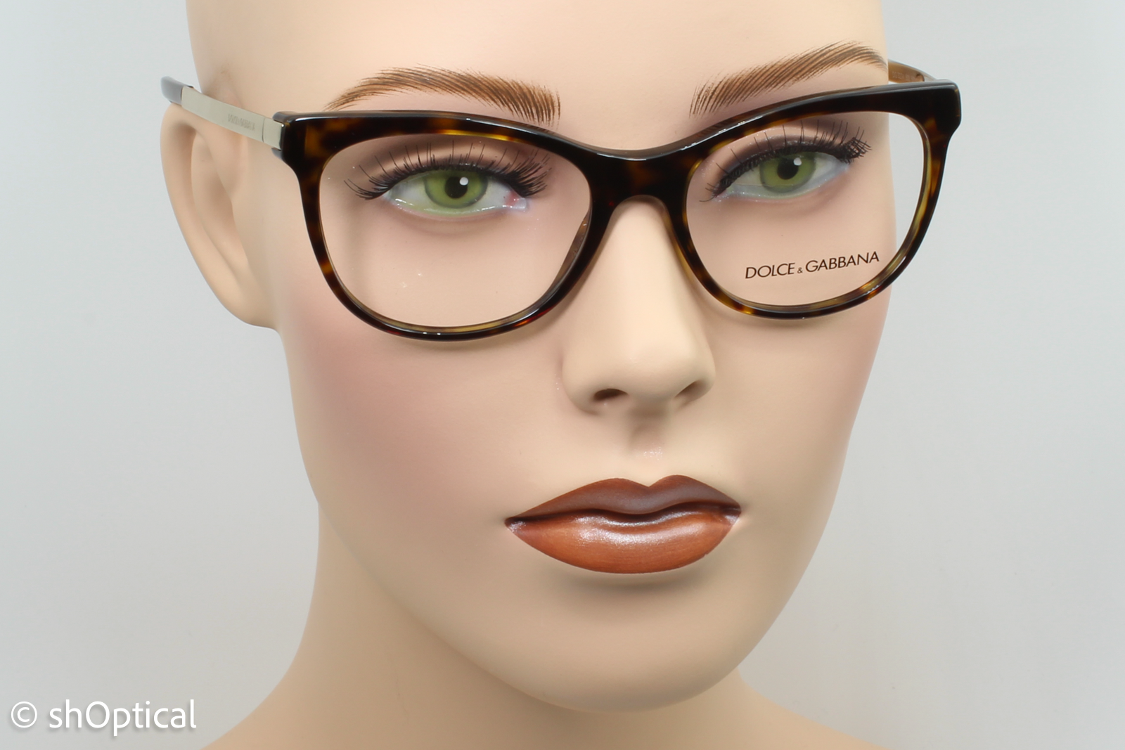 Dolce & Gabbana DG3234  Female Square Glasses Frame Dark Tortoise 52mm