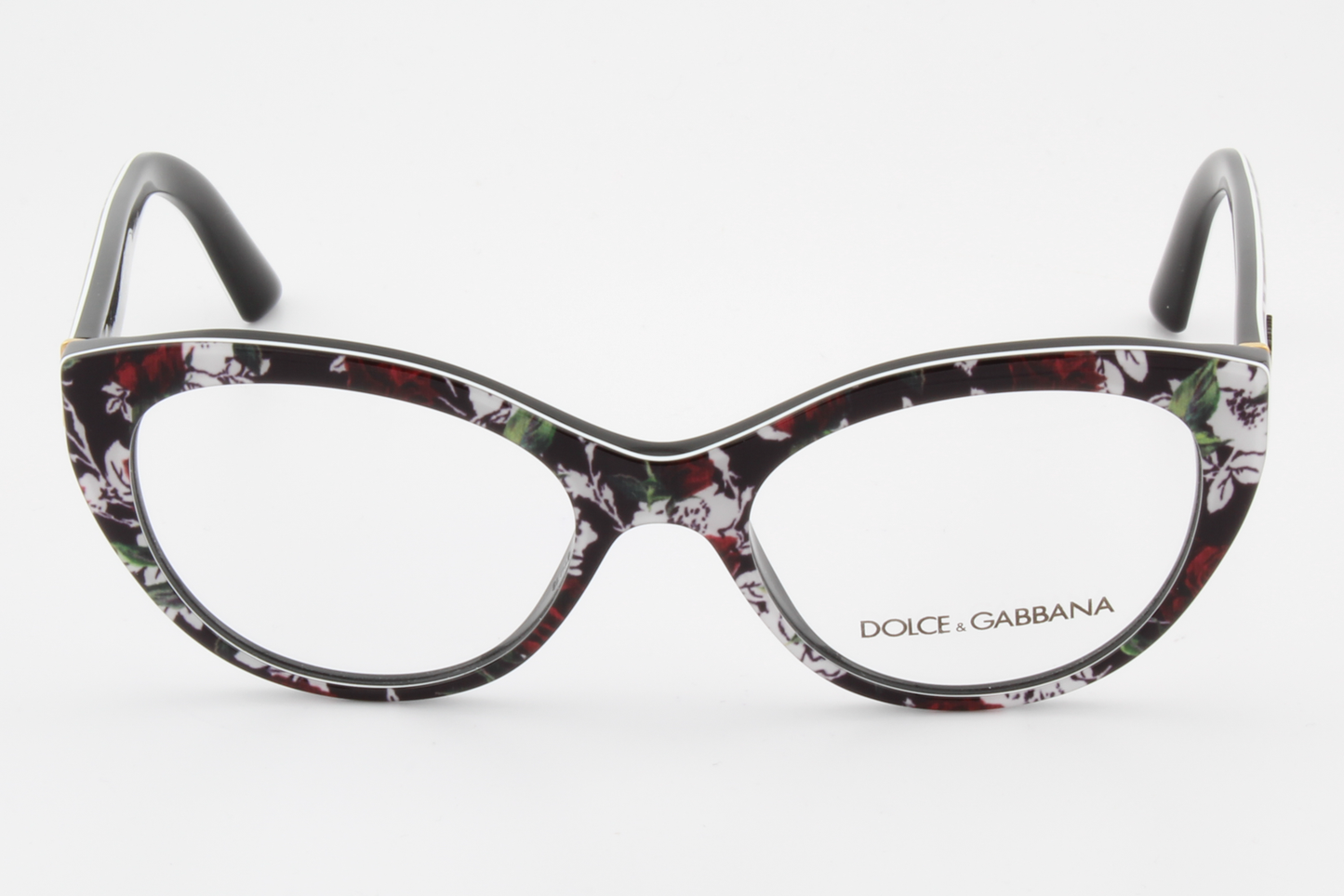 Dolce & Gabbana DG3246  Female Cat Eye Glasses Frame Top Rose Print 51mm