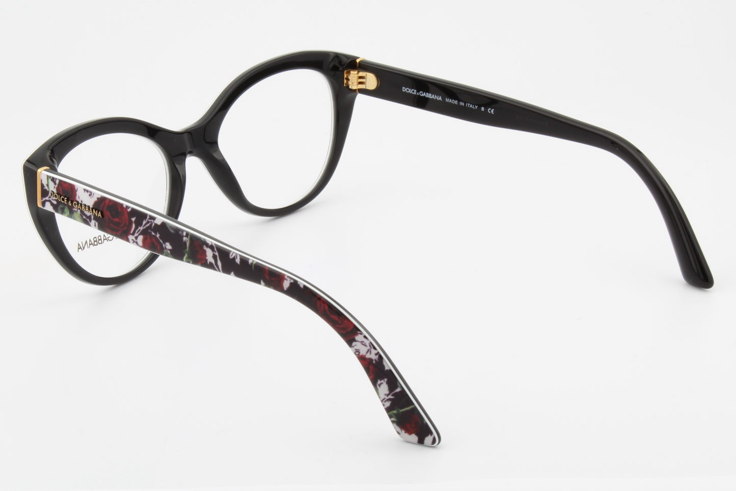 Dolce & Gabbana DG3246  Female Cat Eye Glasses Frame Top Rose Print 51mm