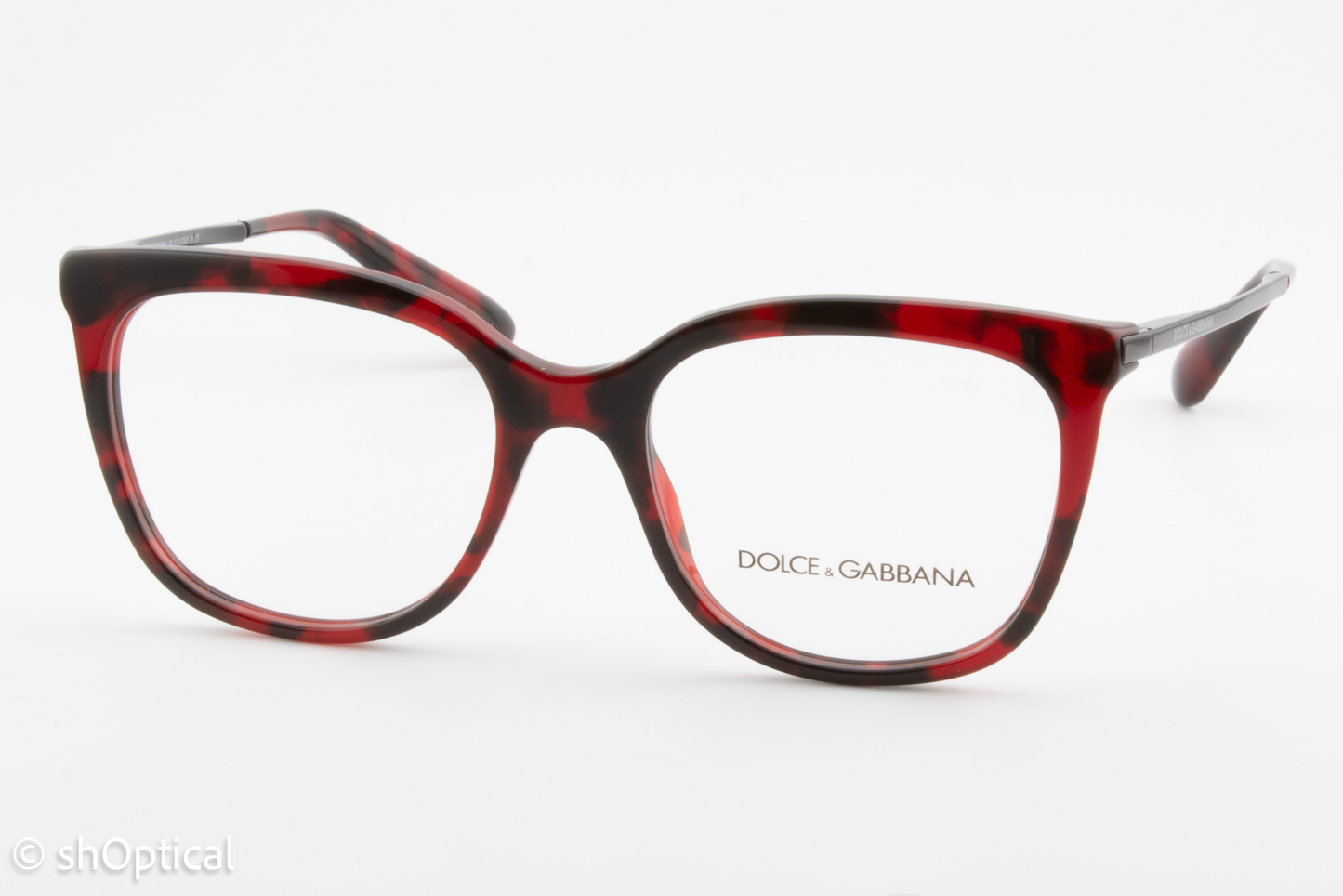 Dolce & Gabbana DG3259  Female Cat Eye Glasses Frame Red Cube Bordeaux 51mm