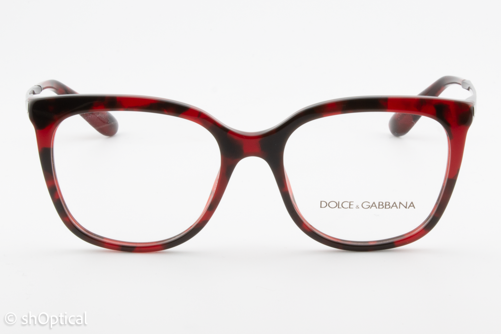 Dolce & Gabbana DG3259  Female Cat Eye Glasses Frame Red Cube Bordeaux 51mm