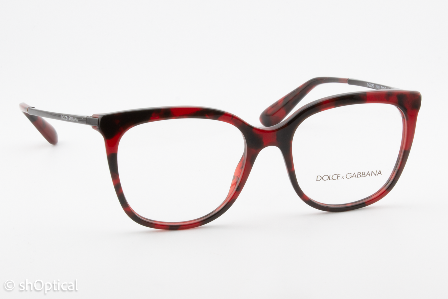 Dolce & Gabbana DG3259  Female Cat Eye Glasses Frame Red Cube Bordeaux 51mm