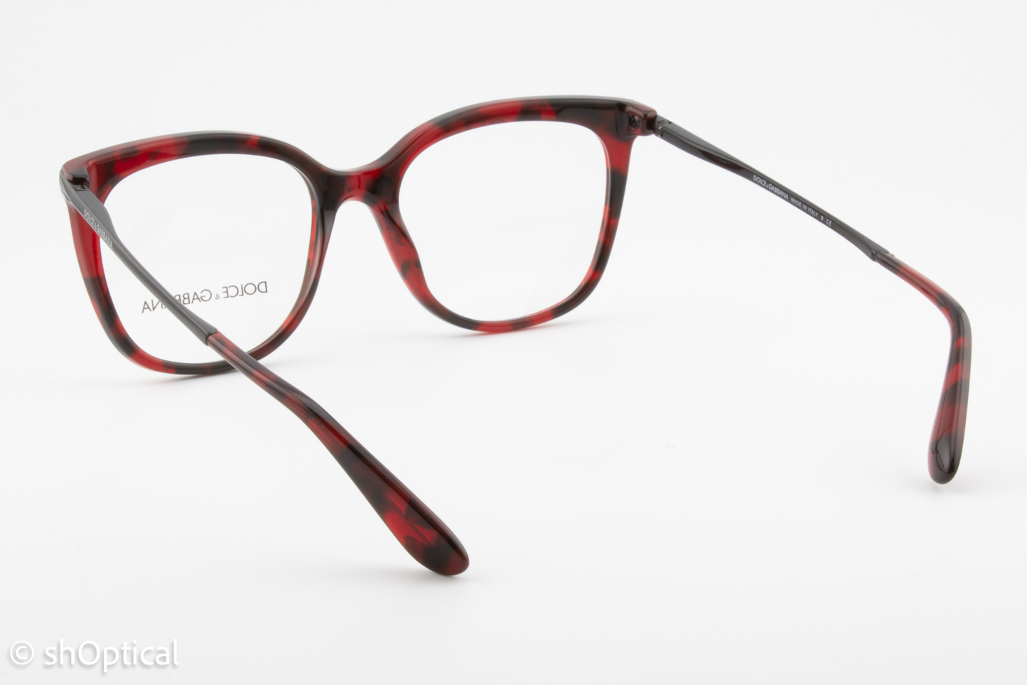 Dolce & Gabbana DG3259  Female Cat Eye Glasses Frame Red Cube Bordeaux 51mm