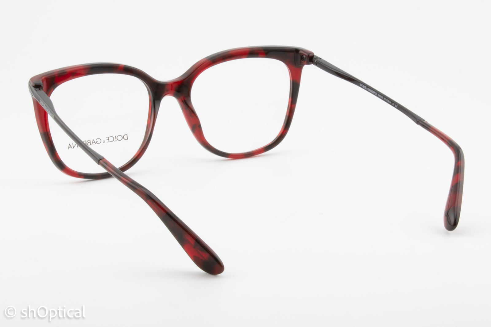 Dolce & Gabbana DG3259  Female Cat Eye Glasses Frame Red Cube Bordeaux 51mm