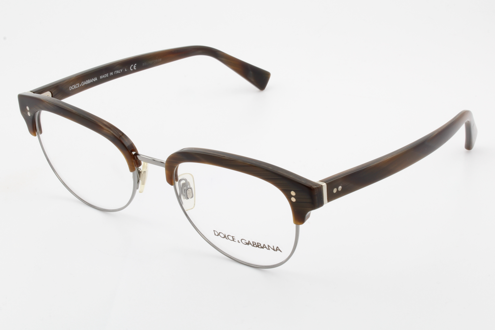 Dolce & Gabbana DG3270  Male Round Glasses Frame Striped Bordeaux 52mm