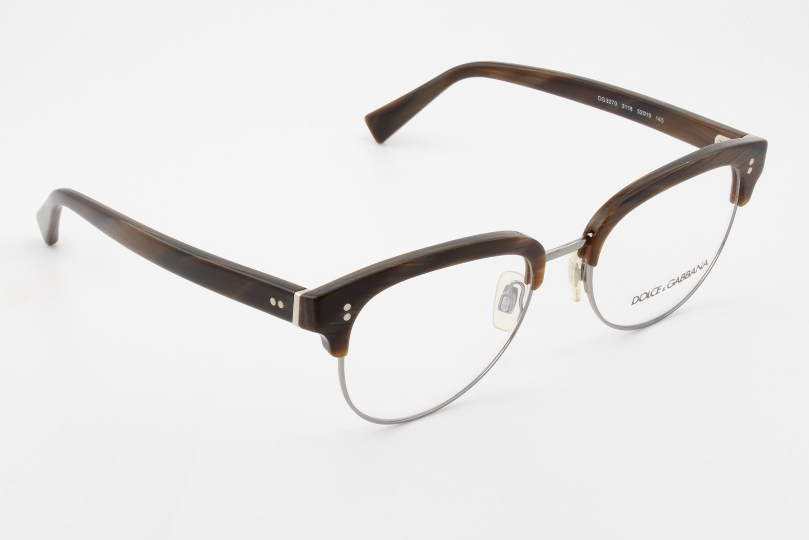 Dolce & Gabbana DG3270  Male Round Glasses Frame Striped Bordeaux 52mm