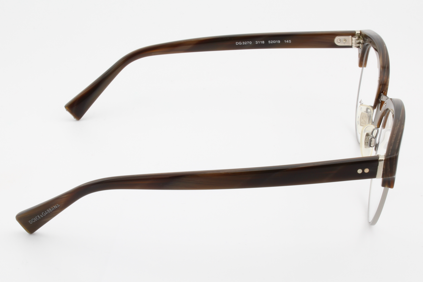 Dolce & Gabbana DG3270  Male Round Glasses Frame Striped Bordeaux 52mm