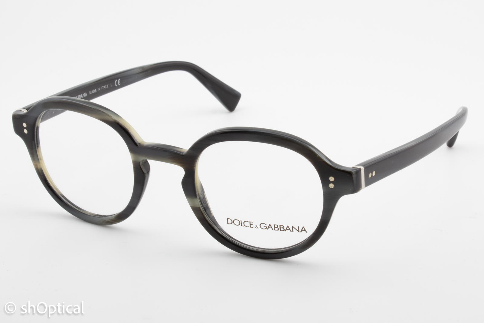 Dolce & Gabbana DG3271  Male Round Glasses Frame Striped Blue 47mm