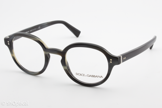 Dolce & Gabbana DG3271  Male Round Glasses Frame Striped Blue 47mm