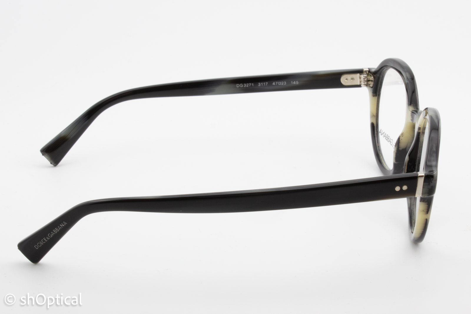 Dolce & Gabbana DG3271  Male Round Glasses Frame Striped Blue 47mm