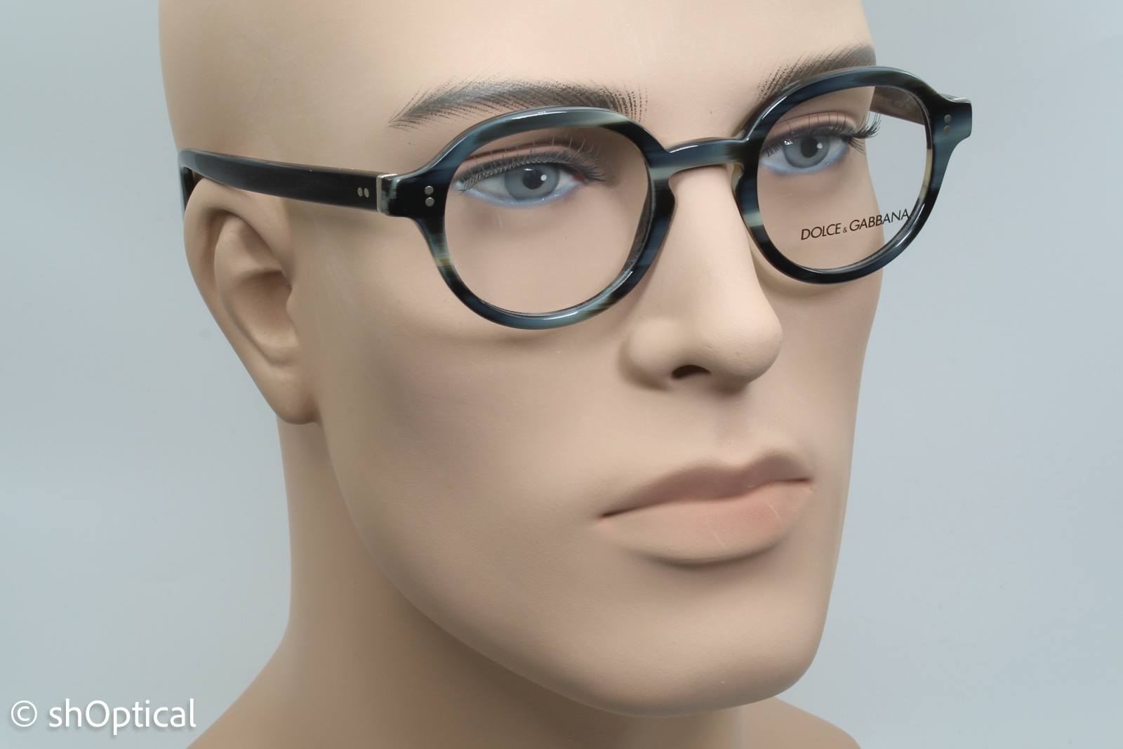 Dolce & Gabbana DG3271  Male Round Glasses Frame Striped Blue 47mm