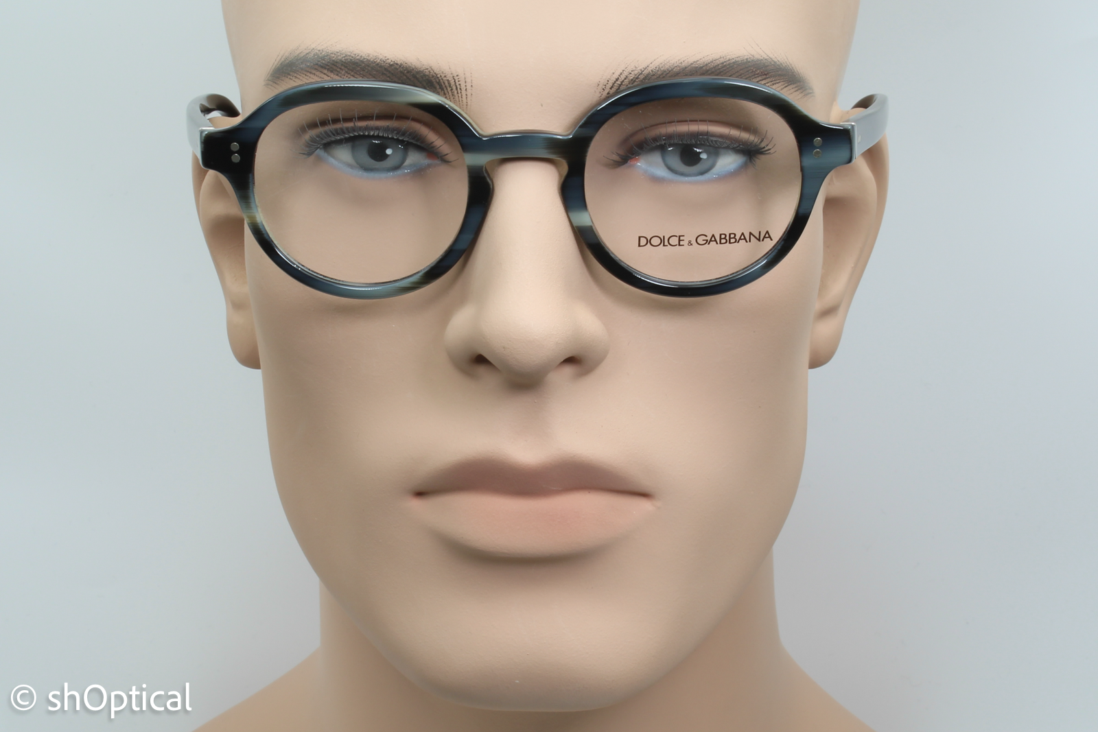 Dolce & Gabbana DG3271  Male Round Glasses Frame Striped Blue 47mm