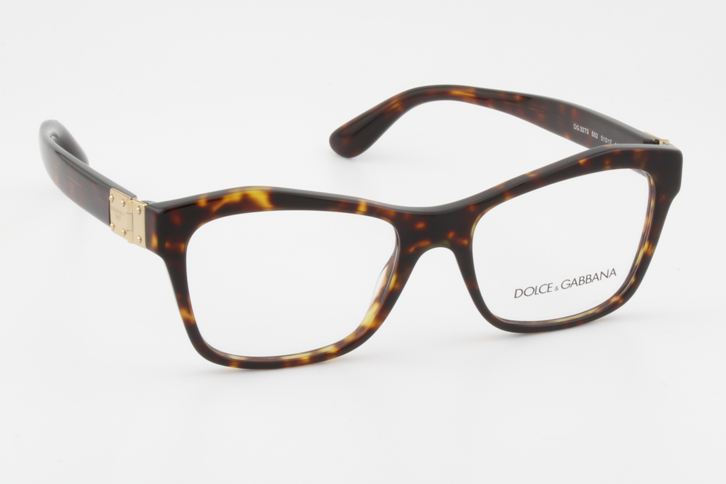 Dolce & Gabbana DG3273  Female Rectangular Glasses Frame Havana 51mm