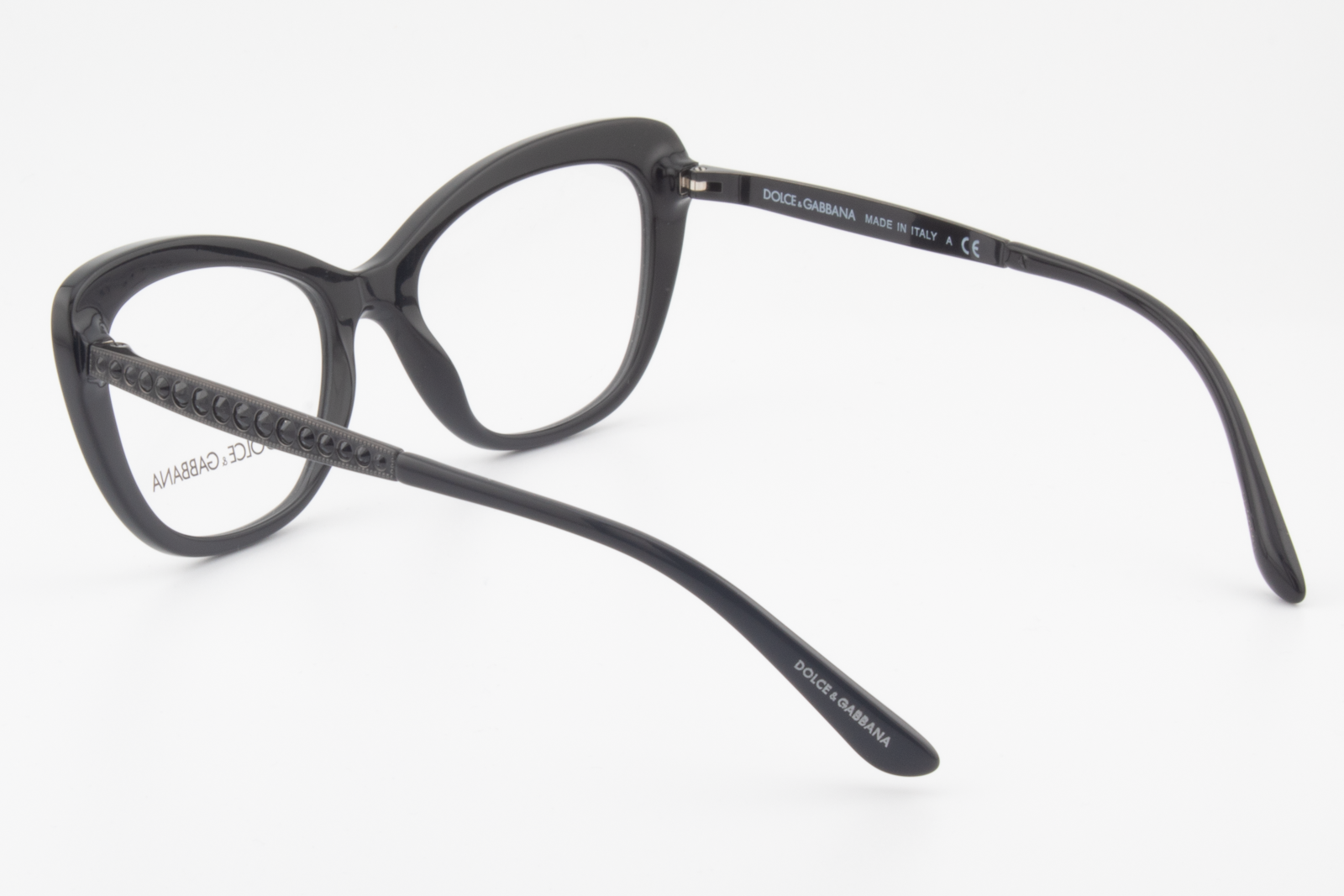 Dolce & Gabbana DG3275B  Female Butterfly Glasses Frame Polished Black Plastic 52mm