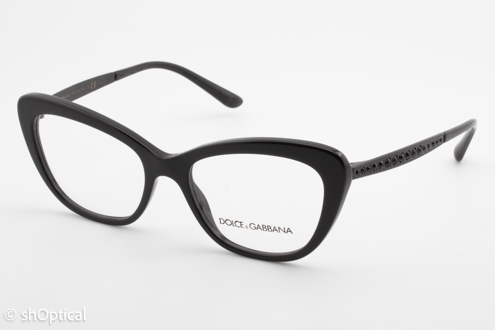 Dolce & Gabbana DG3275B  Female Butterfly Glasses Frame Polished Black Plastic 52mm