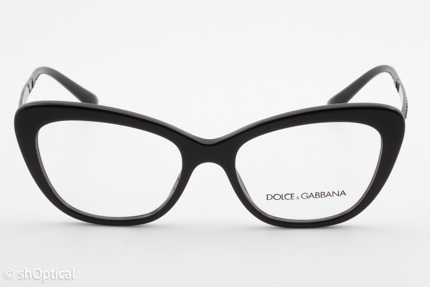 Dolce & Gabbana DG3275B  Female Butterfly Glasses Frame Polished Black Plastic 52mm