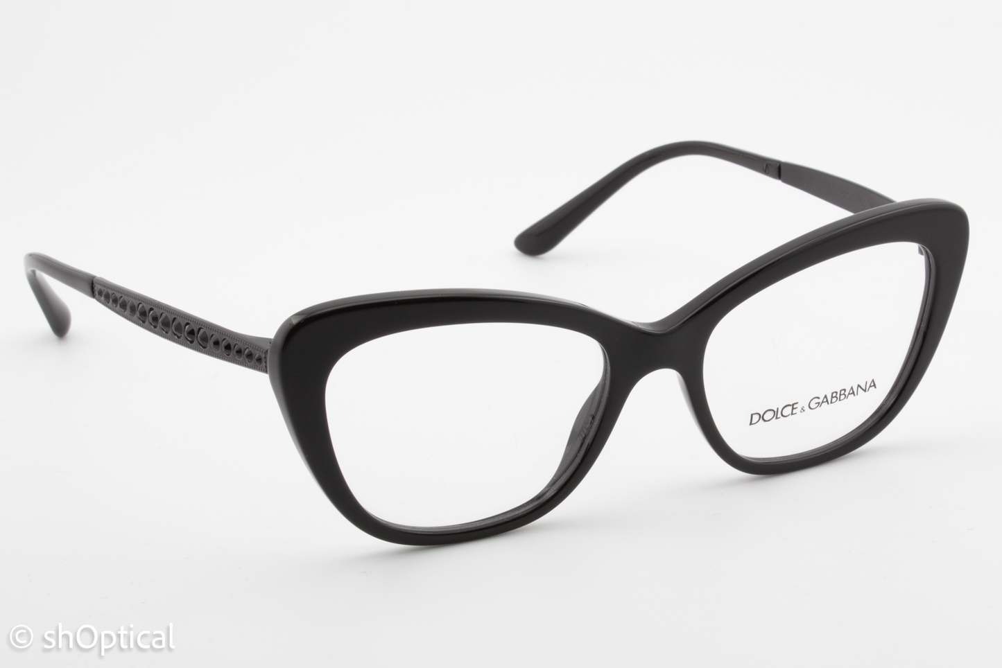 Dolce & Gabbana DG3275B  Female Butterfly Glasses Frame Polished Black Plastic 52mm