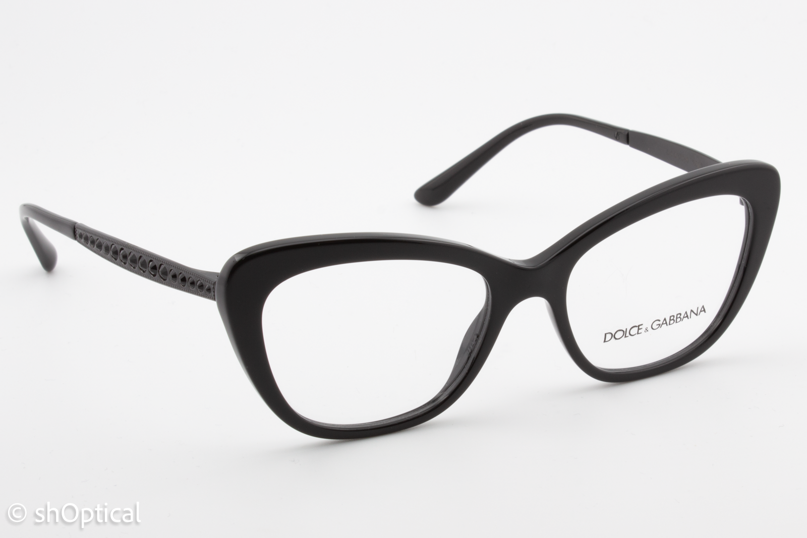 Dolce & Gabbana DG3275B  Female Butterfly Glasses Frame Polished Black Plastic 52mm