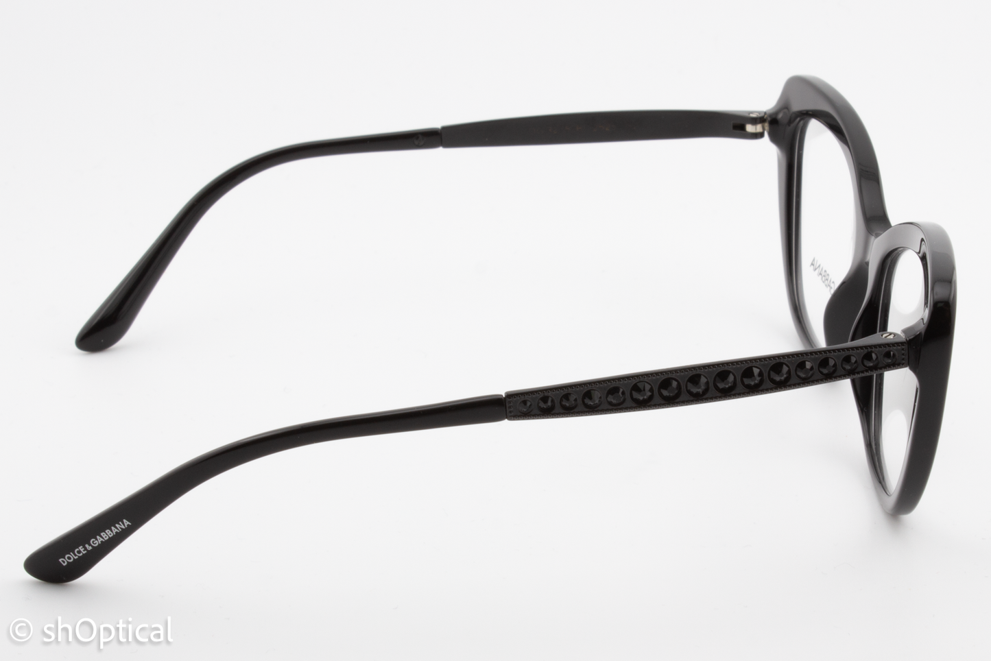 Dolce & Gabbana DG3275B  Female Butterfly Glasses Frame Polished Black Plastic 52mm