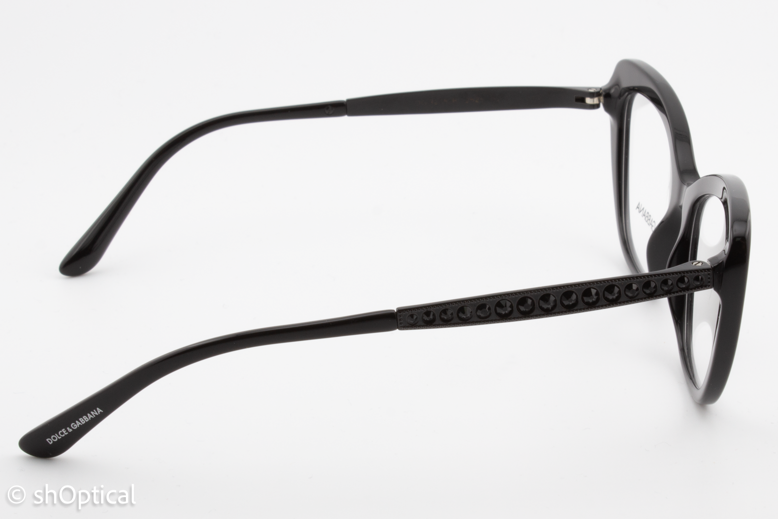 Dolce & Gabbana DG3275B  Female Butterfly Glasses Frame Polished Black Plastic 52mm