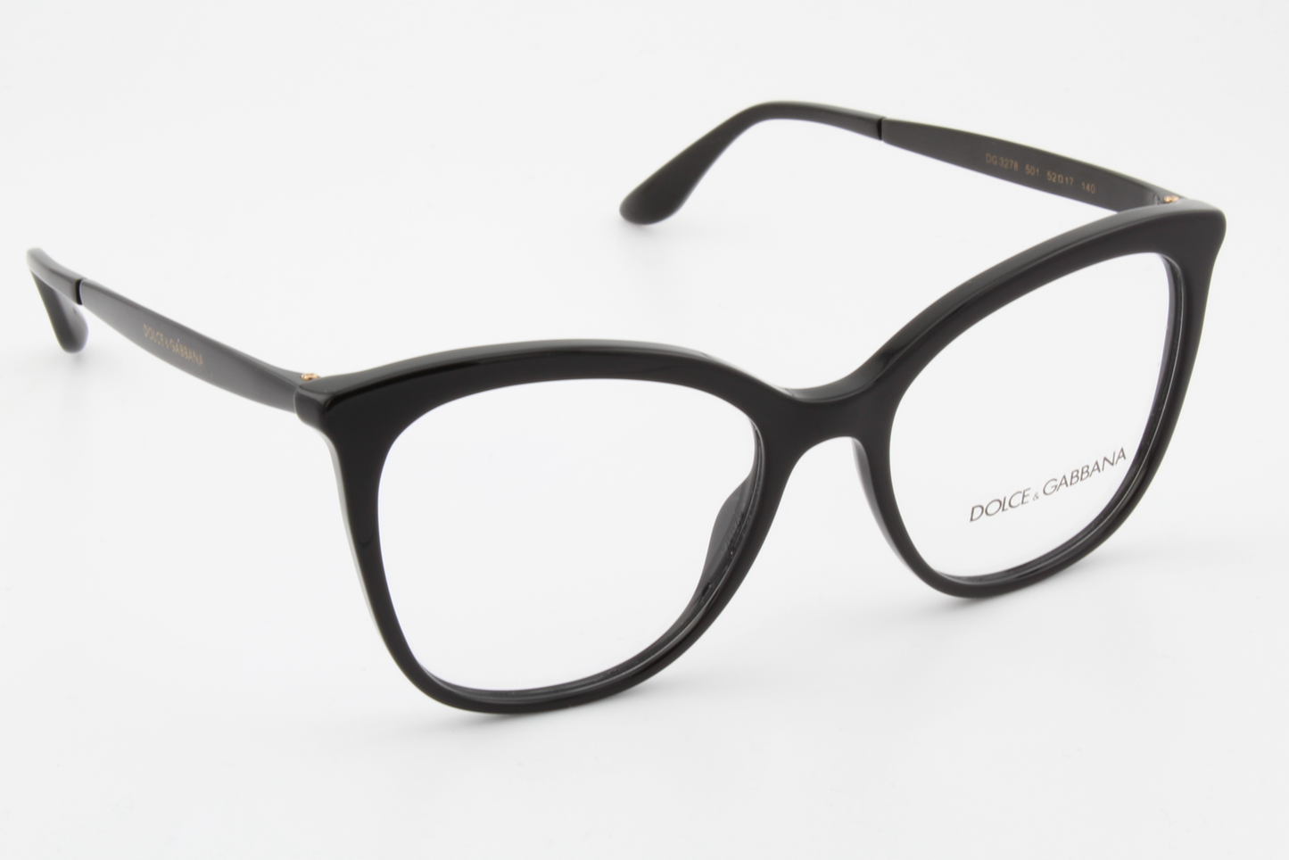 Dolce & Gabbana DG3278  Female Cat Eye Glasses Frame Black 52mm