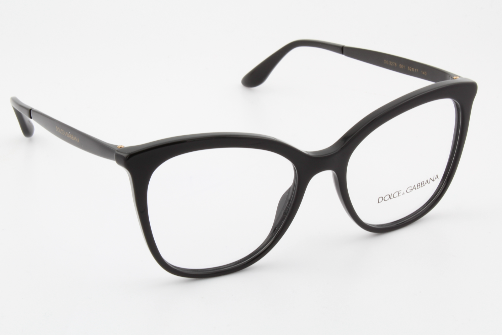 Dolce & Gabbana DG3278  Female Cat Eye Glasses Frame Black 52mm