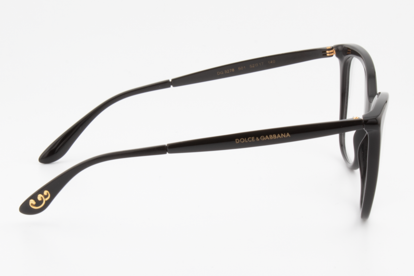 Dolce & Gabbana DG3278  Female Cat Eye Glasses Frame Black 52mm