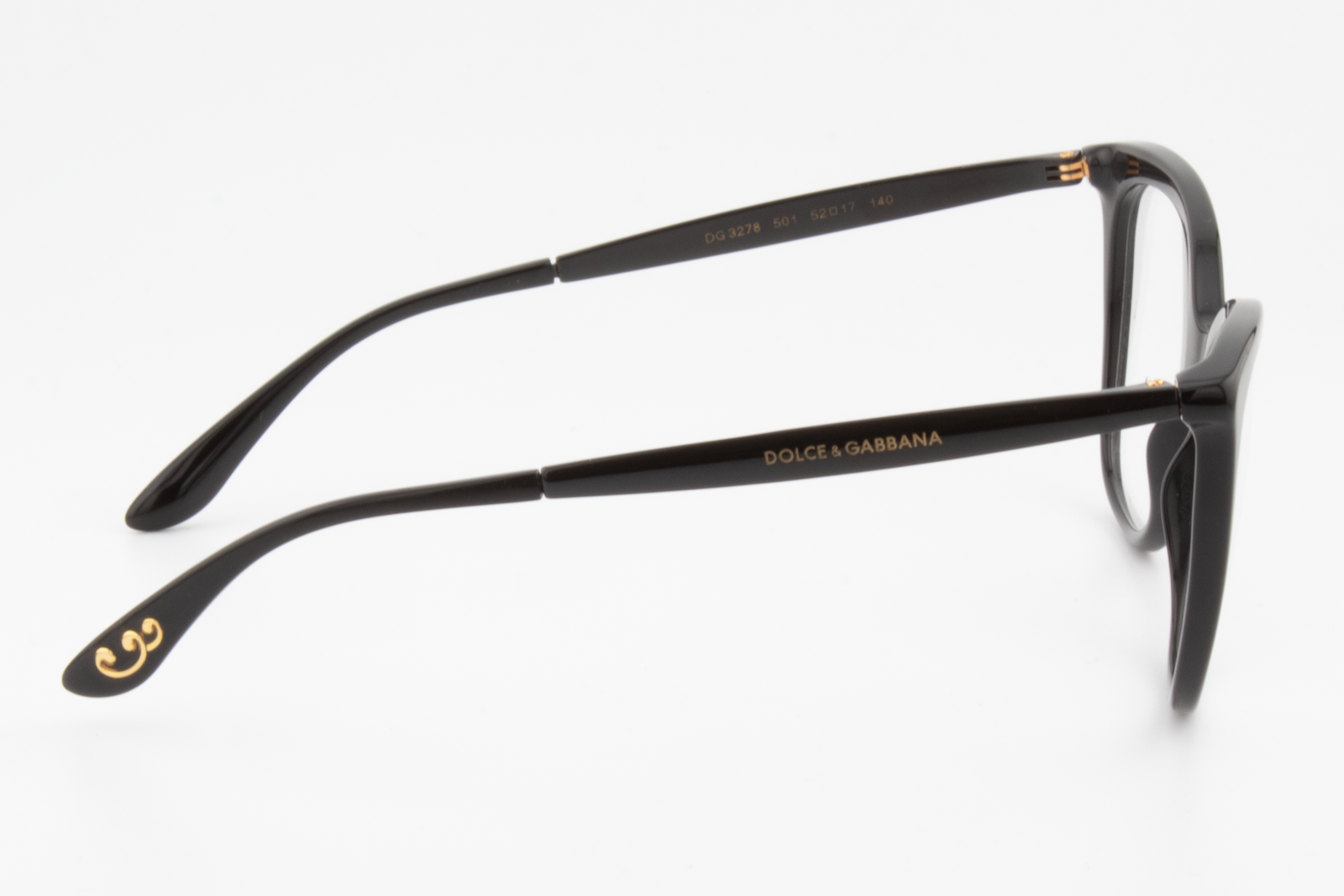 Dolce & Gabbana DG3278  Female Cat Eye Glasses Frame Black 52mm