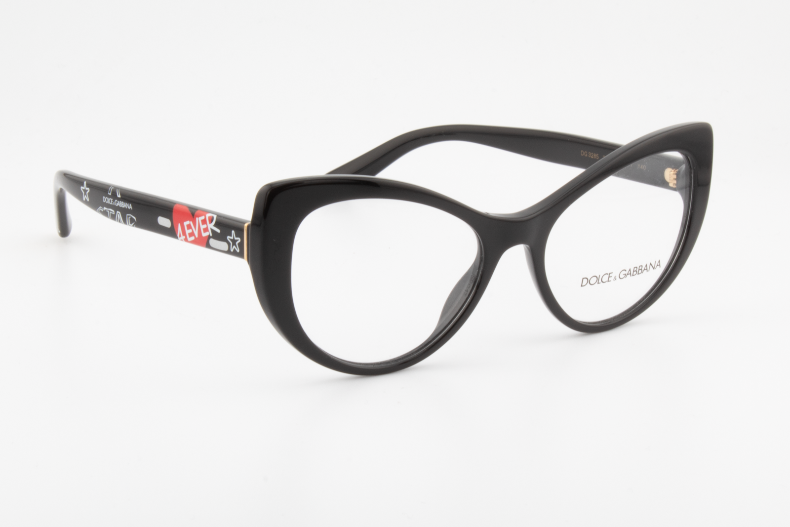 Dolce & Gabbana DG3285  Female Cat Eye Glasses Frame Black 52mm