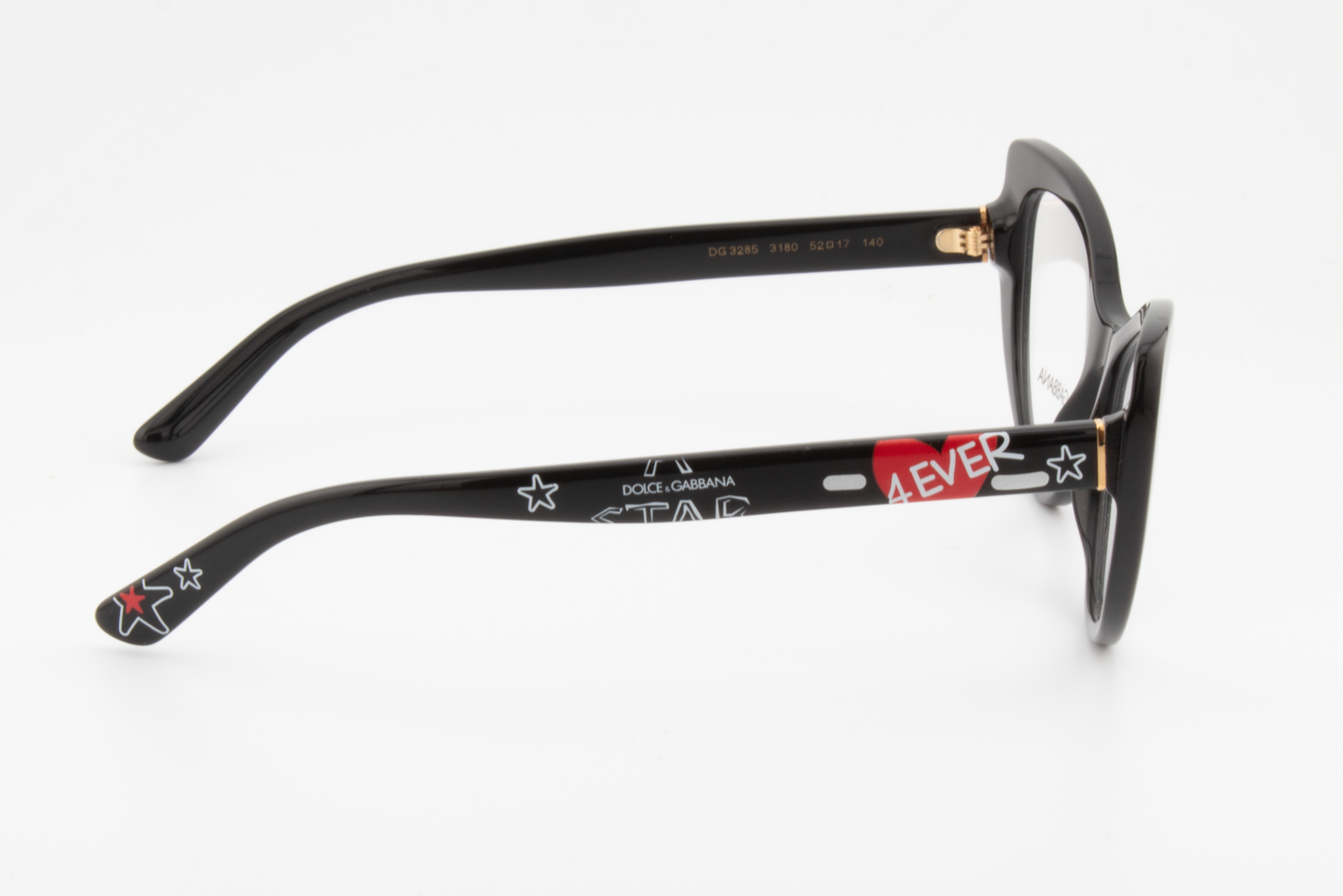 Dolce & Gabbana DG3285  Female Cat Eye Glasses Frame Black 52mm