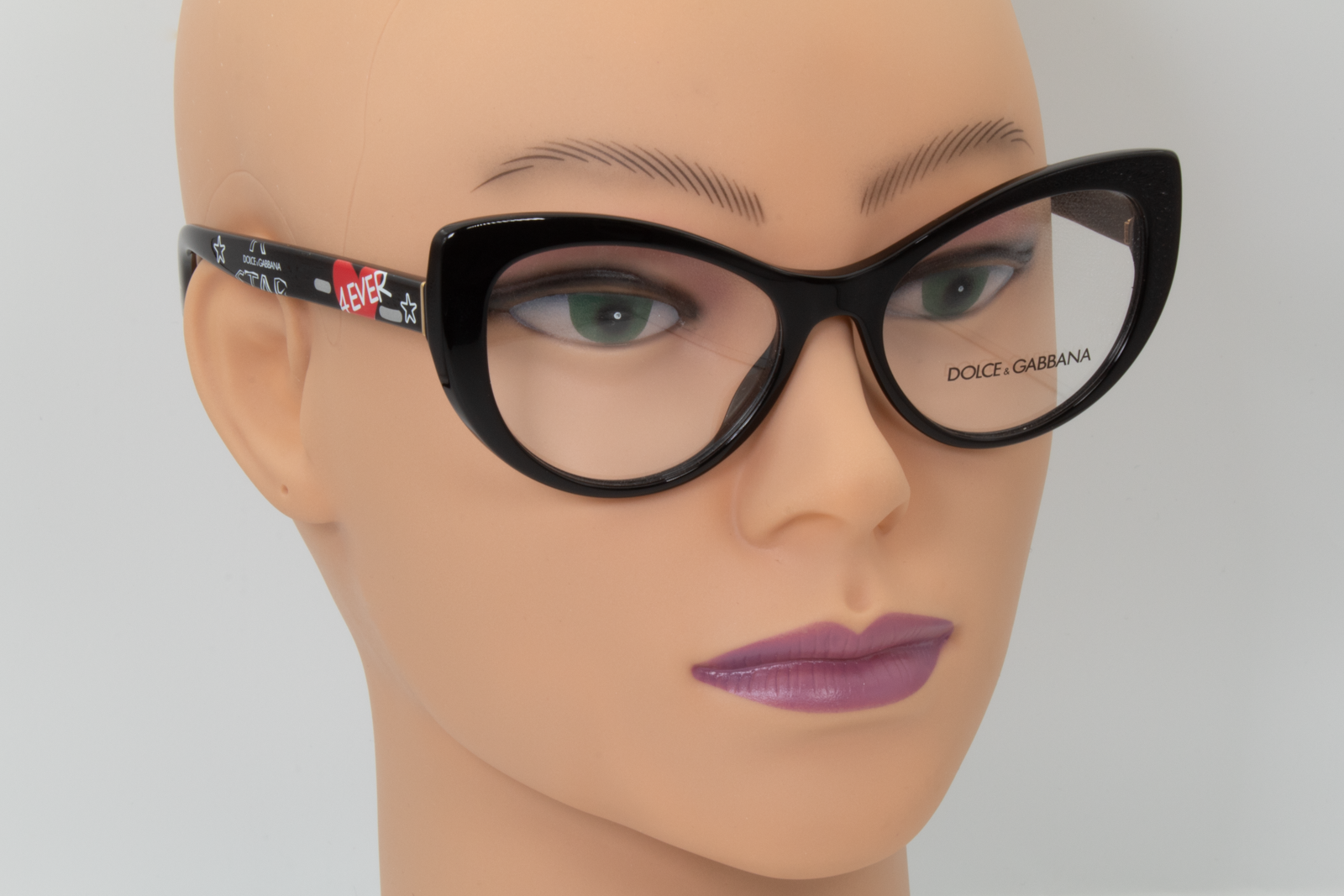 Dolce & Gabbana DG3285  Female Cat Eye Glasses Frame Black 52mm