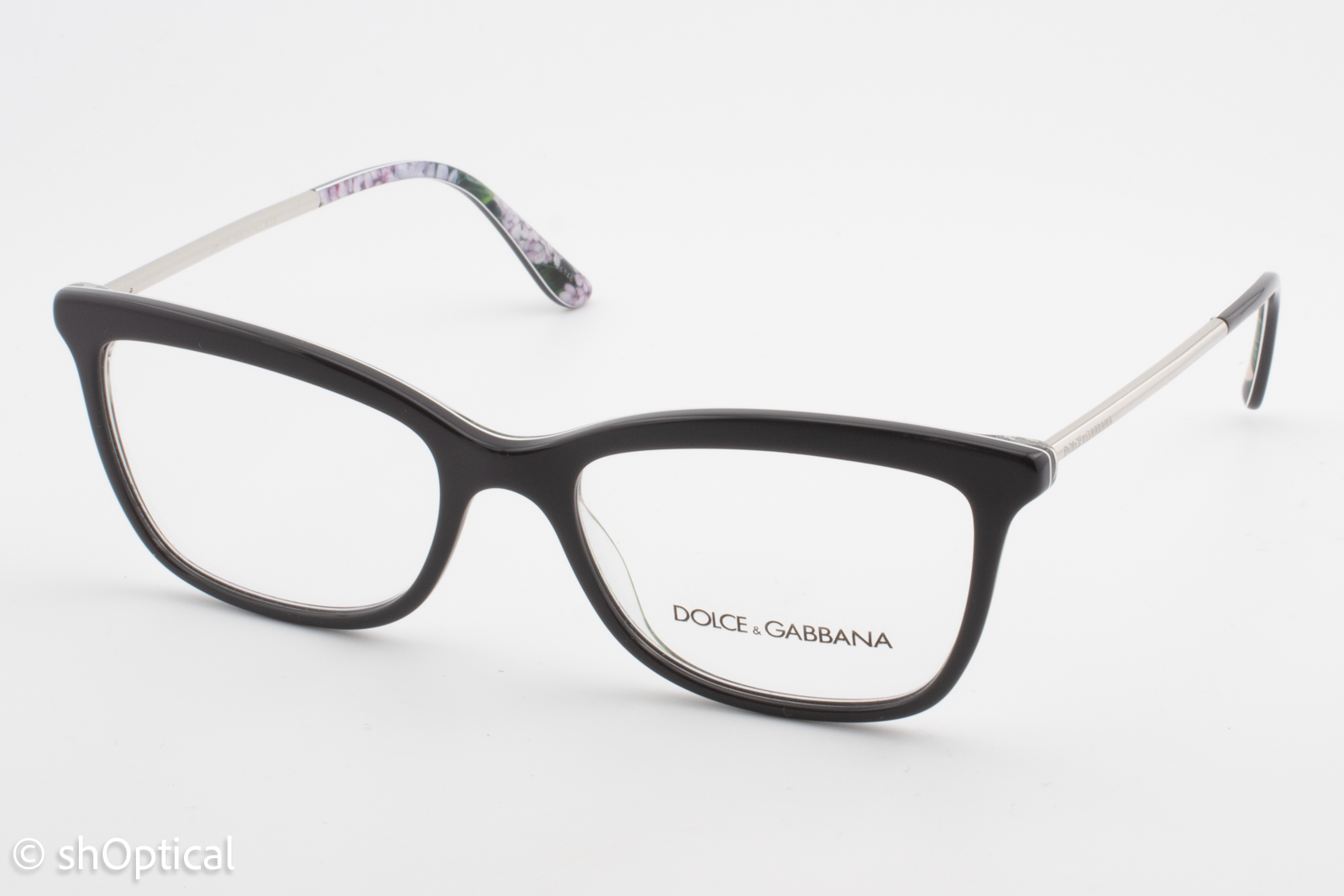 Dolce & Gabbana DG3286  Female Square Glasses Frame Grey/Floral 52mm