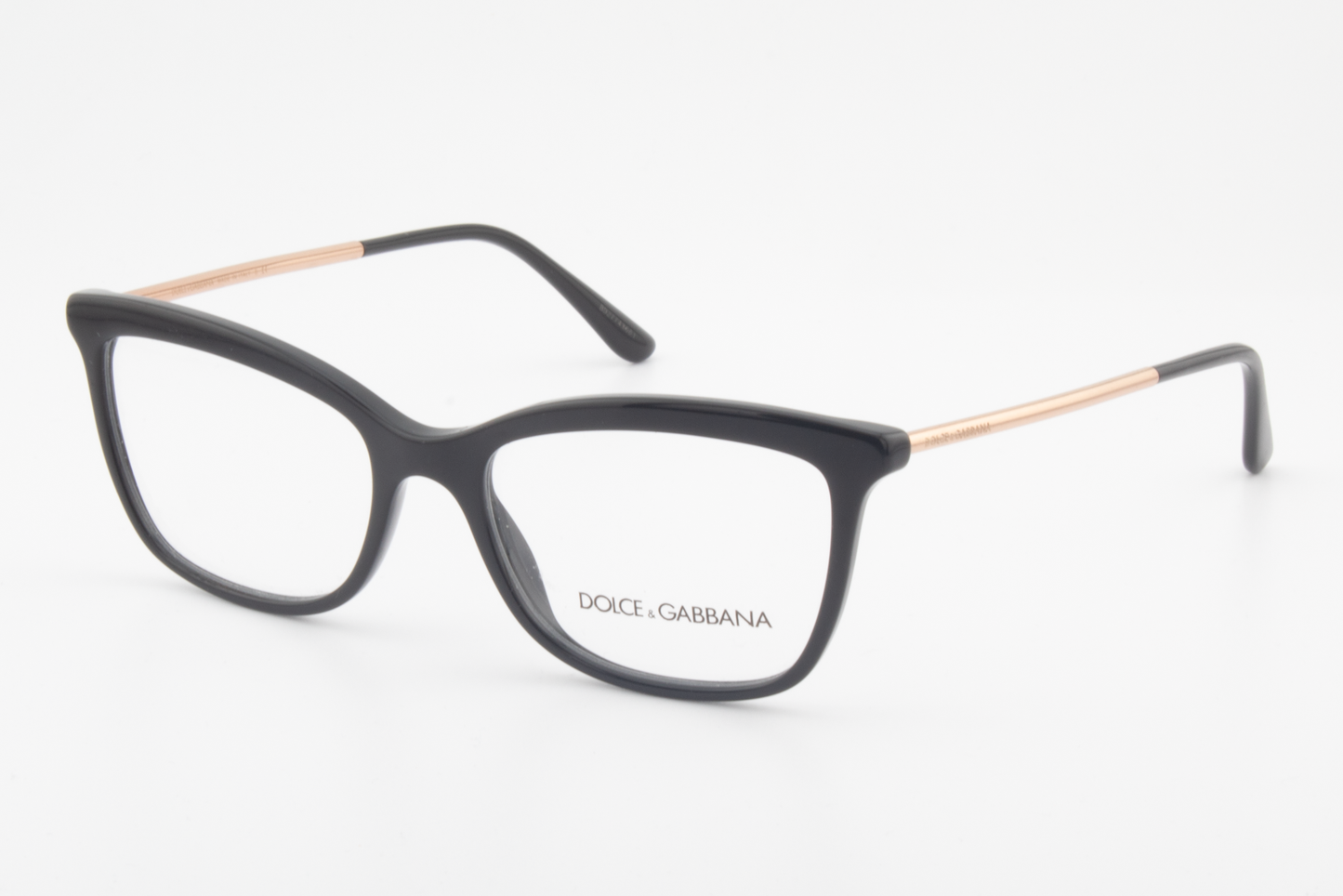 Dolce & Gabbana DG3286  Female Cat Eye Glasses Frame Polished Black Plastic 52mm