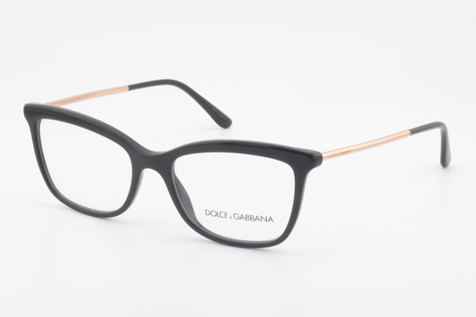 Dolce & Gabbana DG3286  Female Cat Eye Glasses Frame Polished Black Plastic 52mm