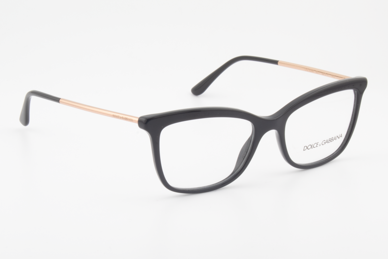 Dolce & Gabbana DG3286  Female Cat Eye Glasses Frame Polished Black Plastic 52mm